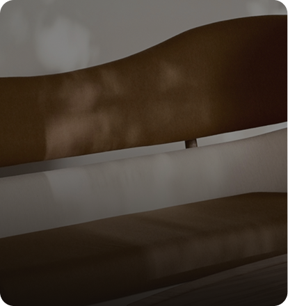 Close-up of a curved wooden bench